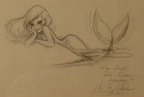  Ariel pencil drawing done by her character animator from the 1989 film
